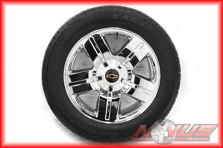 New 20" Chevy Silverado Tahoe LTZ GMC Yukon Sierra Chrome Wheels Goodyear Tires