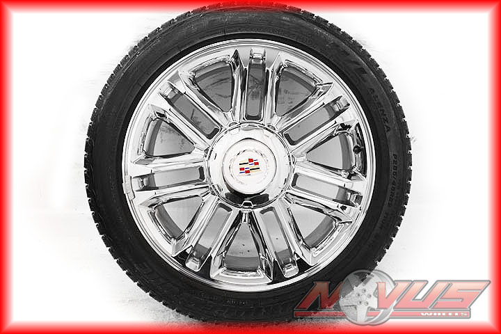 22" Cadillac Platinum Escalade Chrome Factory Wheels Bridgestone Tires 20