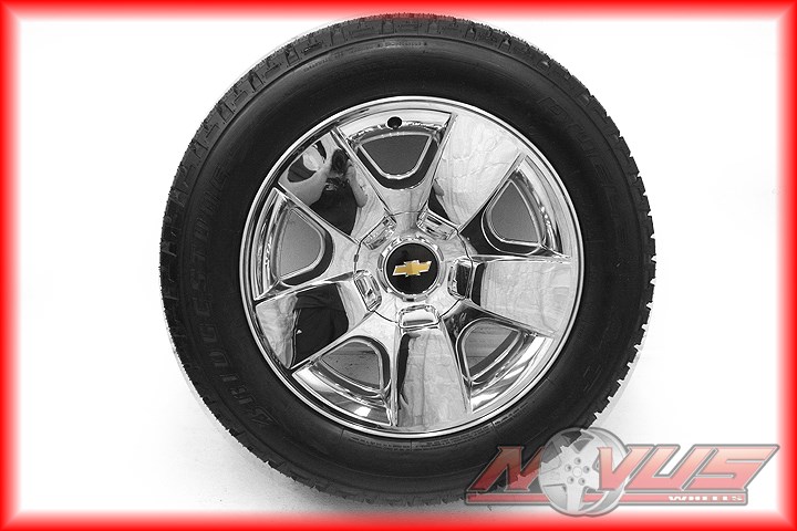 New 20" Chevy Silverado Tahoe LTZ GMC Yukon Sierra Chrome Wheel Bridgestone Tire