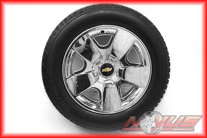 New 20" Chevy Silverado Tahoe LTZ GMC Yukon Sierra Chrome Wheel Bridgestone Tire