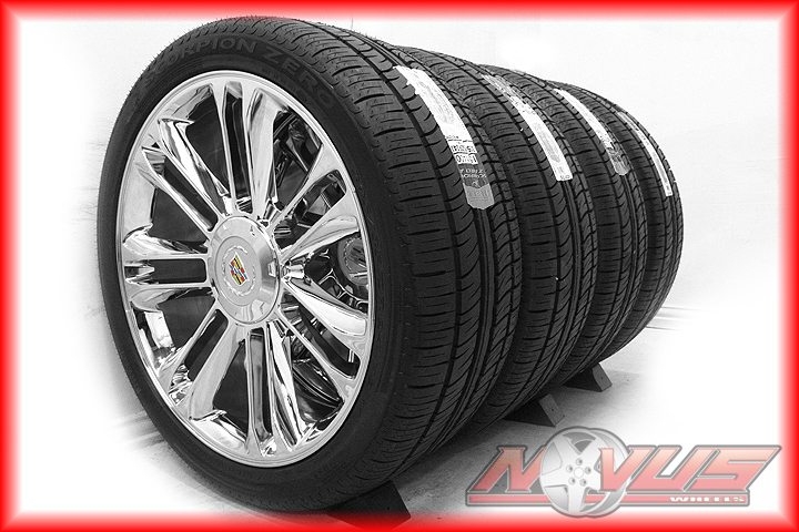 New 24" Cadillac Escalade Platinum Sport Chrome Wheels Pirelli Tires 20 22 26