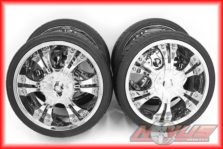 20" Shooz Aftermarket Chrome Wheels Tires Nissan Infinity Ford GMC Chevy