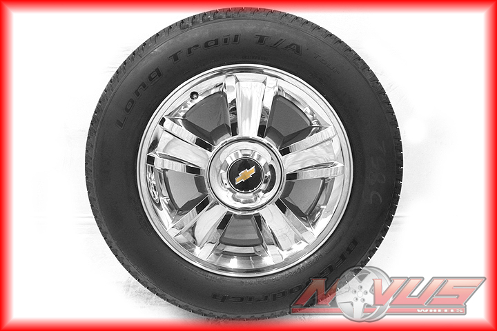 TAHOE LTZ SILVERADO GMC YUKON CHROME WHEELS GOODYEAR TIRES 22 OEM GM