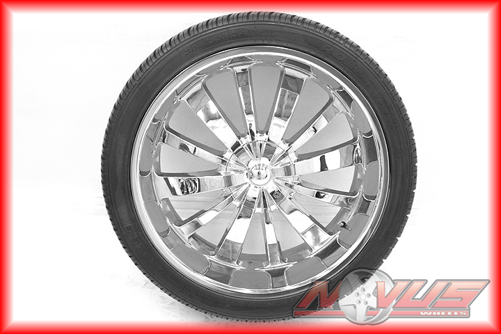 24" Tyfun Wheels Chrome Cadillac Escalade Chevy Tahoe GMC Yukon Tires 22 20 26