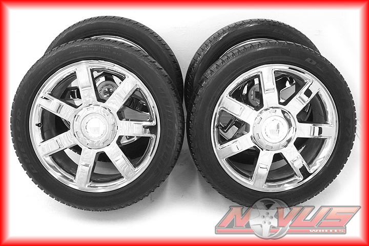 22 CADILLAC ESCALADE CHROME OEM WHEELS BRIDGESTONE TIRES CHEVY TAHOE