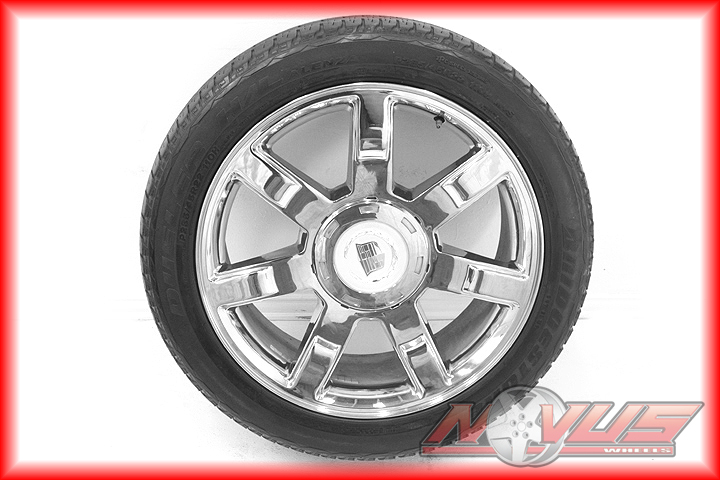 22 CADILLAC ESCALADE CHROME OEM WHEELS BRIDGESTONE TIRES CHEVY TAHOE